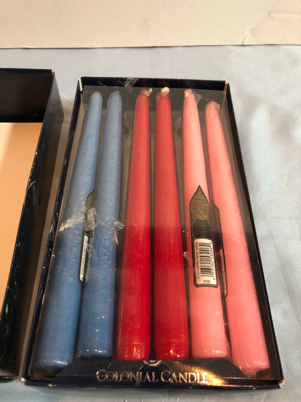 BOX of 12 Colonial Candle Handipt Hand Dipped 10" Taper Candles